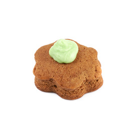 Fresh baked ginger cookie isolated