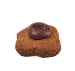 Fresh baked ginger cookie isolated