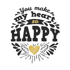 Vintage illustration with hand lettering