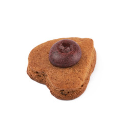Heart shaped cookie isolated