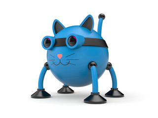 The cat robot. 3d illustration