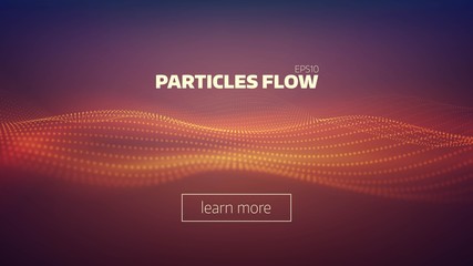 particle flow abstract background. Sound wave. Data stream