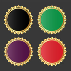 Gold labels award .Empty space for text. Template for awards, quality mark, diplomas and certificates