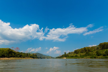 Fototapeta premium Landscape during Mekong cruise Laos