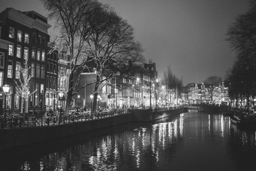 Naklejka premium Amsterdam in night. 