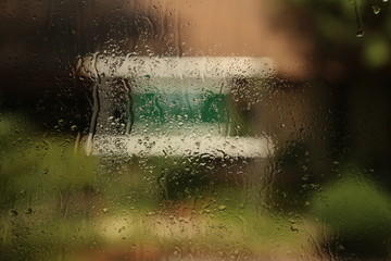 water drops on glass.