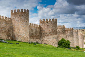 Fototapeta na wymiar Fortification walls of Avila,Spain