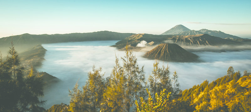 Panoramic Sunrise at Mount Bromo