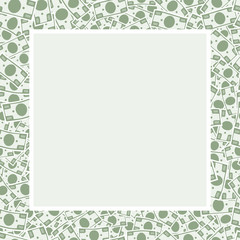 Seamless vector pattern flying banknotes. Decorative frame. Space for text. Background flat style design illustration