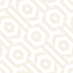 Vector Seamless Pattern. Repeating Lattice Abstract Background. Linear Grid From Striped Hexagonal Elements.
