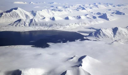 Wandcirkels plexiglas Svalbard Arctic Landscape Aerial View, Norway © Daniel Lamborn