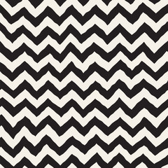 Seamless Wavy Hand Drawn Stripes Pattern. Repeating Vector Texture.