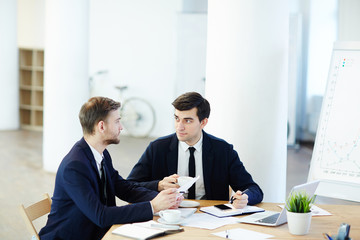 Young staff having business discussion in office