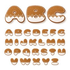 Gingerbread cookies alphabet