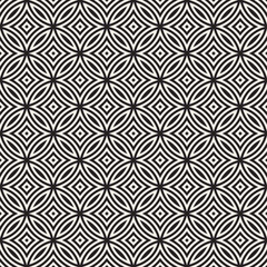 Fototapeta premium Vector Seamless Black And White Geometric Lines Pattern. Abstract Geometric Background Design