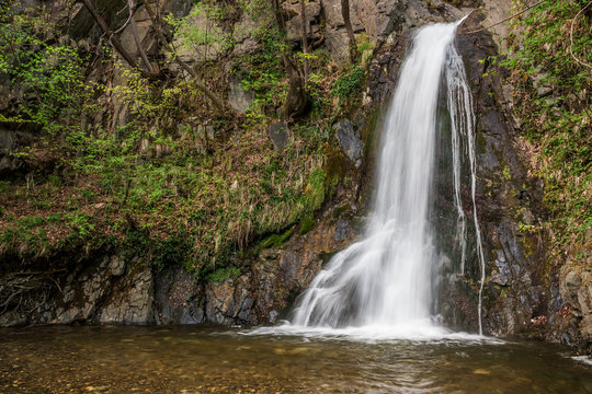Beautiful waterfall near Sopot, Bulgaria. Travel to Bulgaria concept.