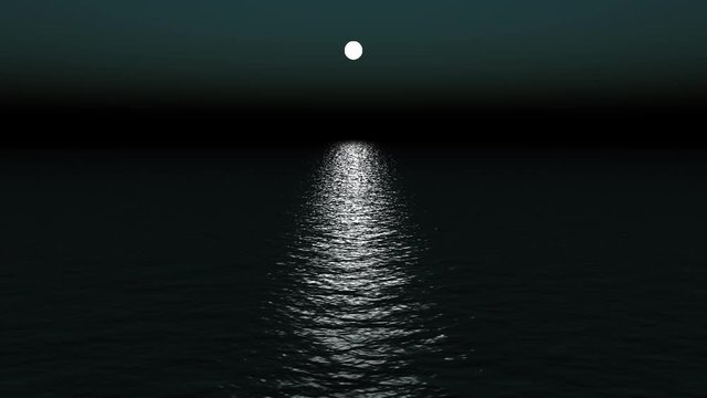 moon light reflect on ocean.