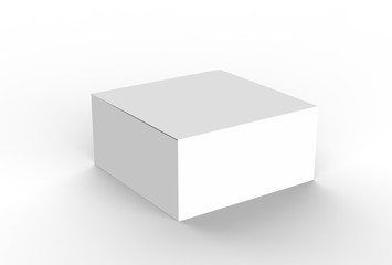 White cardboard box mock up. 3D illustrating.