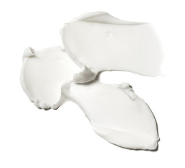 smear paint of white cosmetic products