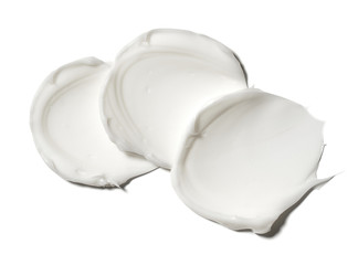 smear paint of white cosmetic products