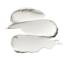 smear paint of white cosmetic products