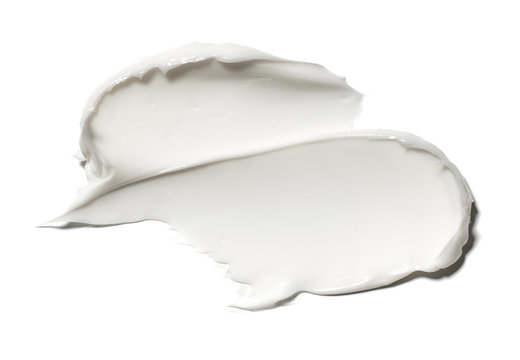 smear paint of white cosmetic products