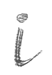 Single hand drawn letter isolated