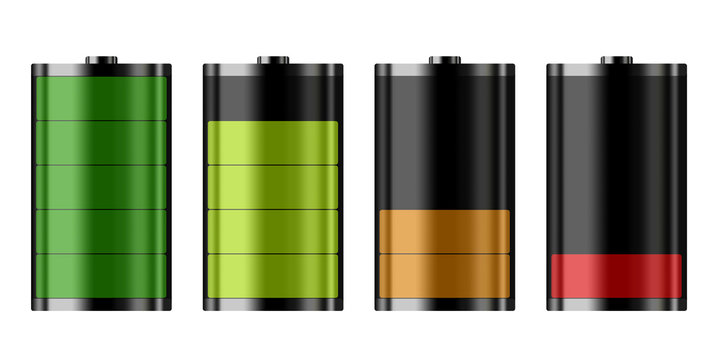 Four different battery levels