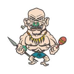 tribes of inland cartoons. Cartoon character Vector Illustration.