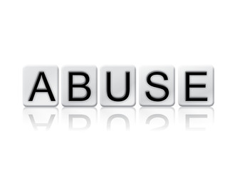 Abuse Concept Tiled Word Isolated on White