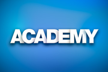 Academy Theme Word Art on Colorful Background