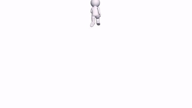 3D cartoon character ran the distance,comics people run away.