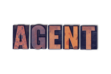 Agent Concept Isolated Letterpress Word
