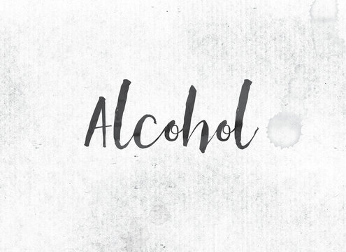 Alcohol Concept Painted Ink Word and Theme