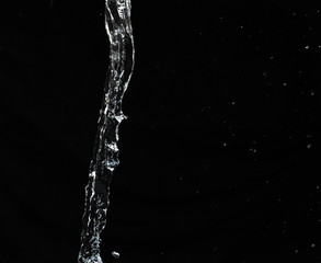 Water splash on black background