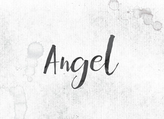 Angel Concept Painted Ink Word and Theme
