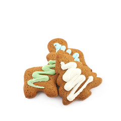 Pile of glazed gingerbreads isolated