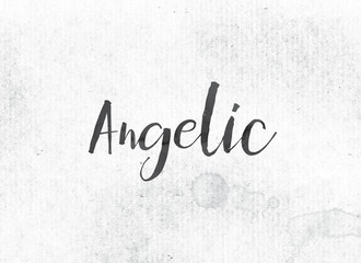 Angelic Concept Painted Ink Word and Theme