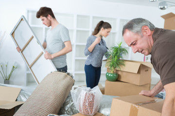 helping the father pack