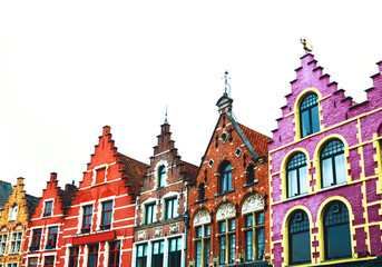 Fototapeta na wymiar Colorful brick houses in Bruges, Belgium.