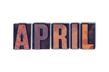 April Concept Isolated Letterpress Word