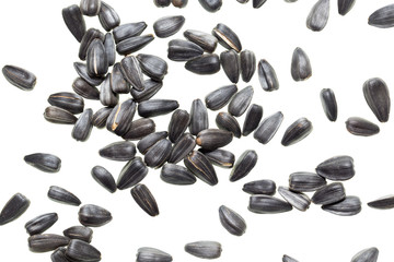 Fried black seeds isolated on white background