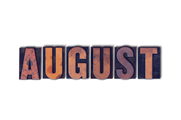 August Concept Isolated Letterpress Word