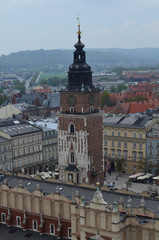 Wieża ratusza na Rynku Głównym w Krakowie/Tower of the city hall at Main Square in Cracow, Lesser Poland, Poland