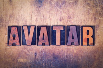 Avatar Theme Letterpress Word on Wood Background