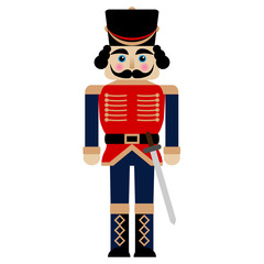 Vector illustration of a nutcracker with sword