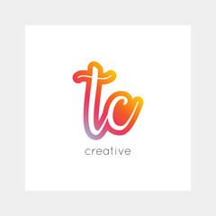 Fototapeta na wymiar TC logo, vector. Useful as branding, app icon, alphabet combination, clip-art.