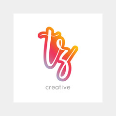 TZ logo, vector. Useful as branding, app icon, alphabet combination, clip-art.