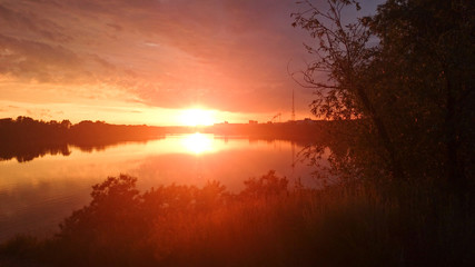 Fototapeta na wymiar a River sunset.