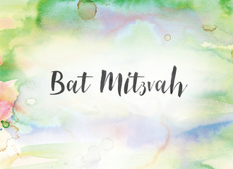 Bat Mitzvah Concept Watercolor and Ink Painting